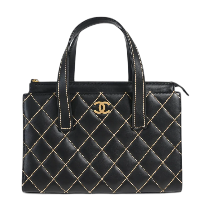 Chanel Wild Stitch Single Flap Shoulder Black