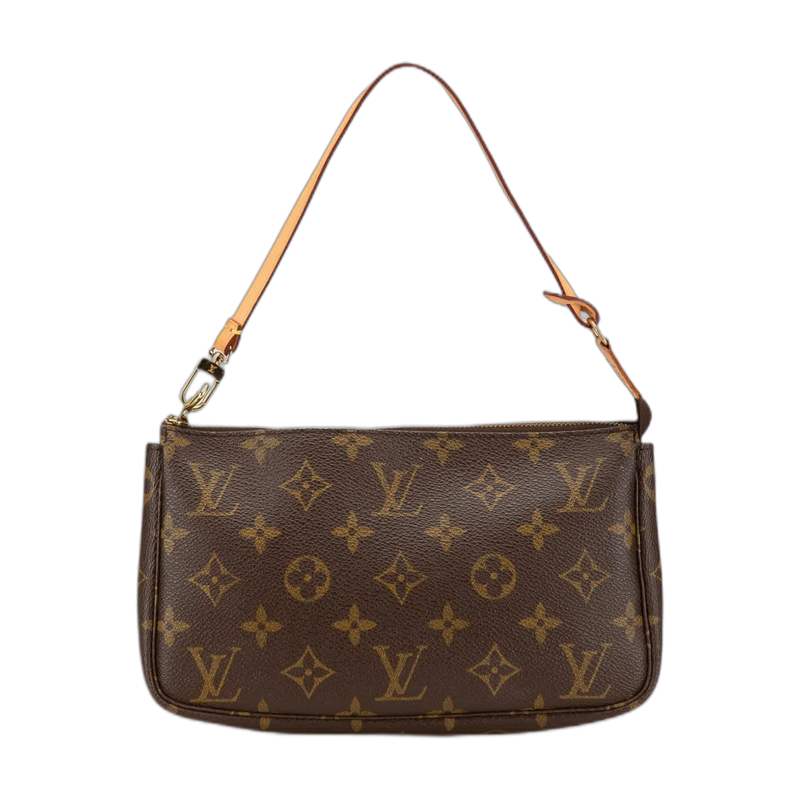 Louis Vuitton Pochette Accessories Top Handle in Brown Canvas
