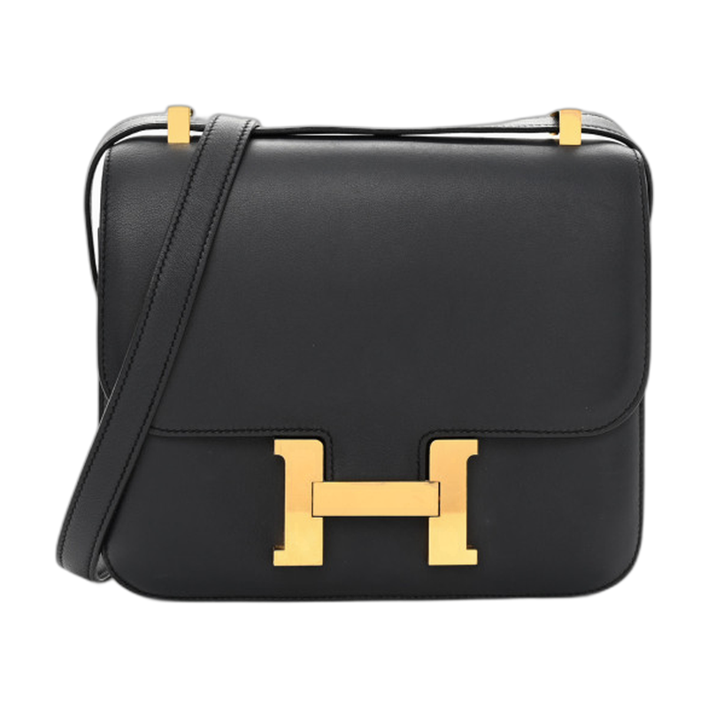 Blue Hermes Constance Crossbody Bag