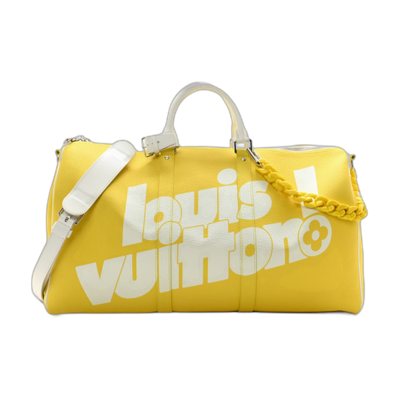 Louis Vuitton Keepall Bandoulière Duffle Bag Yellow 50