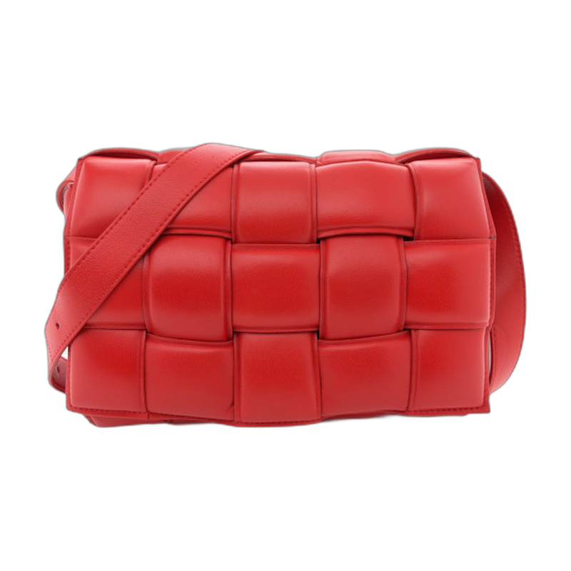 Bottega Veneta Padded Cassette Crossbody Red Maxi