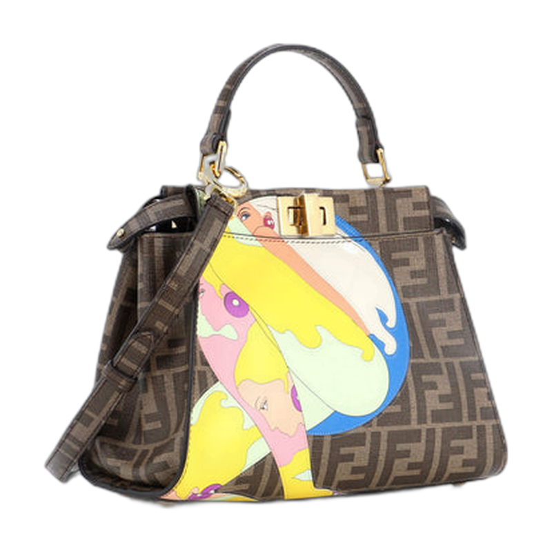 Fendi Peekaboo Top Handle Bag in Brown Mini