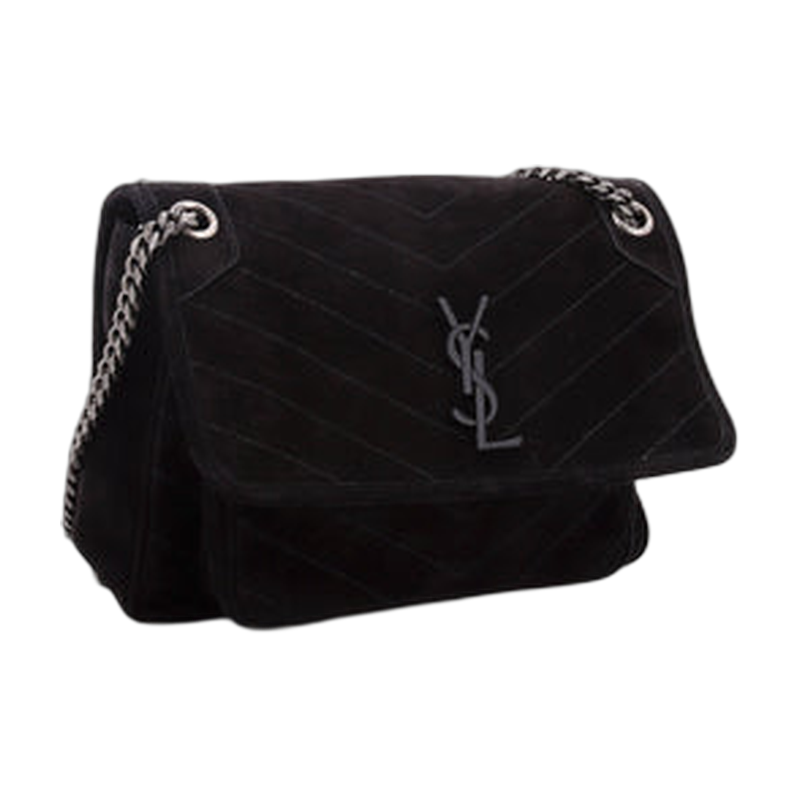 Saint Laurent Niki Shoulder Bag Black Medium Suede