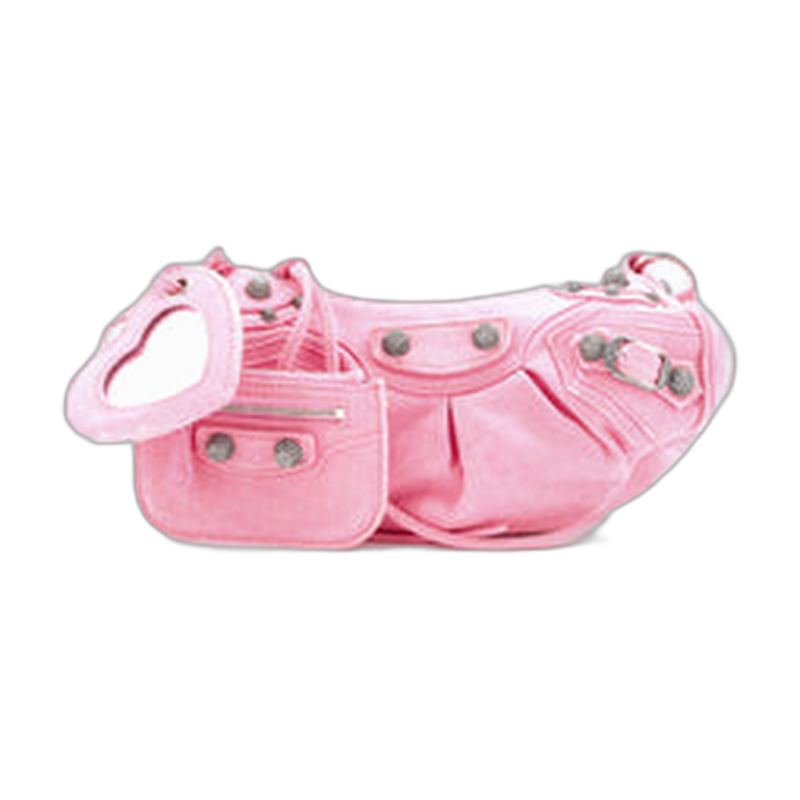 Balenciaga Le Cagole Shoulder Bag in Pink Denim, XS