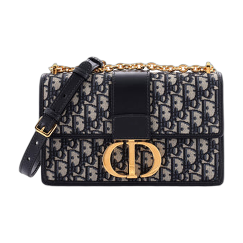 Dior 30 Montaigne Shoulder Bag in Blue Canvas