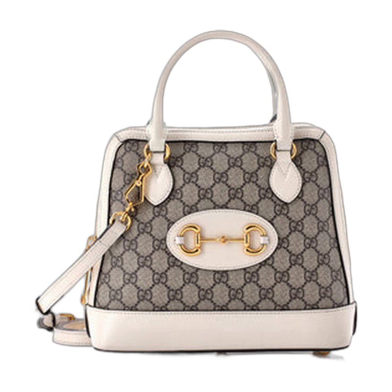 Small Brown Canvas Gucci Horsebit 1955 Shoulder Bag