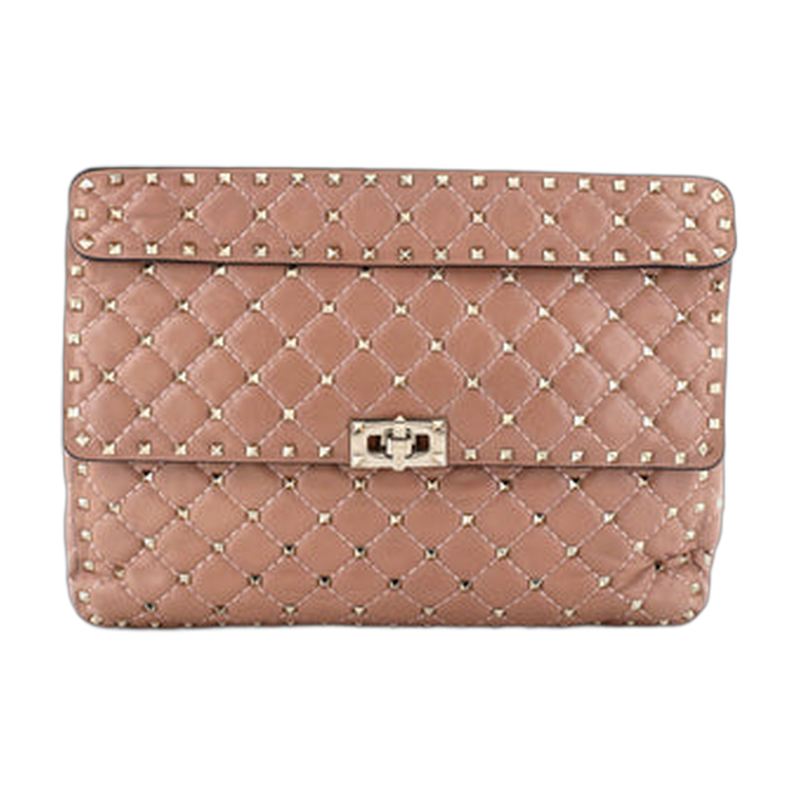 Valentino Rockstud Spike Shoulder Bag in Neutrals