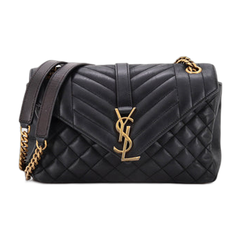 Saint Laurent Envelope Shoulder Bag in Black Medium