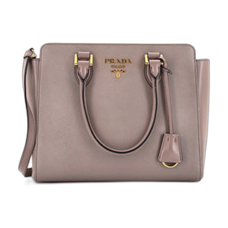 Prada Neutrals Small Leather Tote