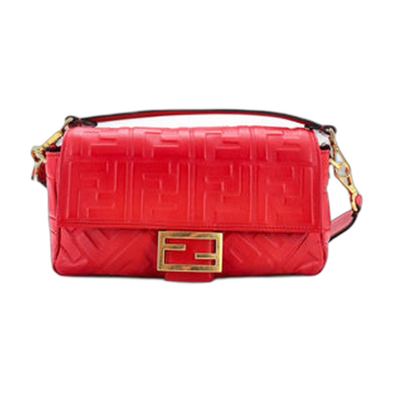 Fendi Red Baguette Flap Shoulder