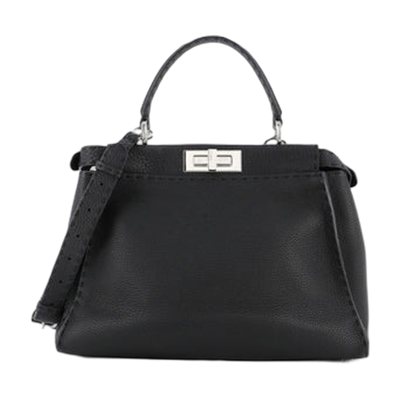 Fendi Peekaboo Top Handle Black Medium Leather