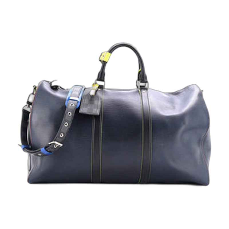 Louis Vuitton Keepall Bandoulière Duffle Bag Blue 50