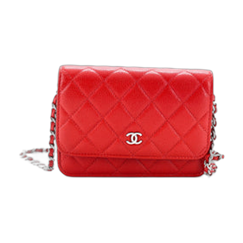Chanel Wallet On Chain Shoulder Bag in Red Mini Leather