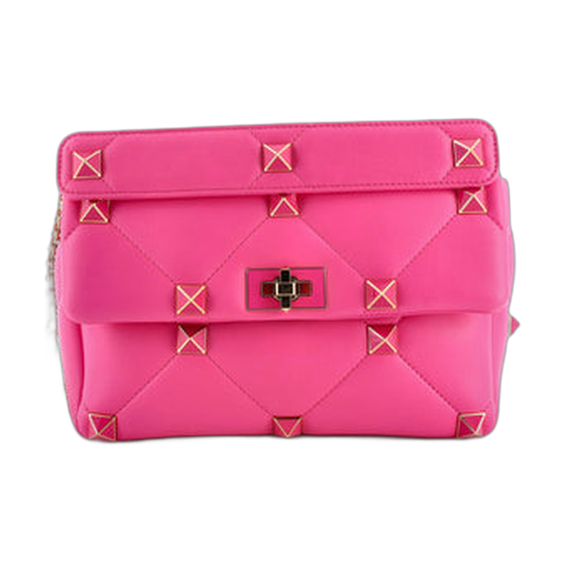 Valentino Pink Roman Stud Shoulder Bag