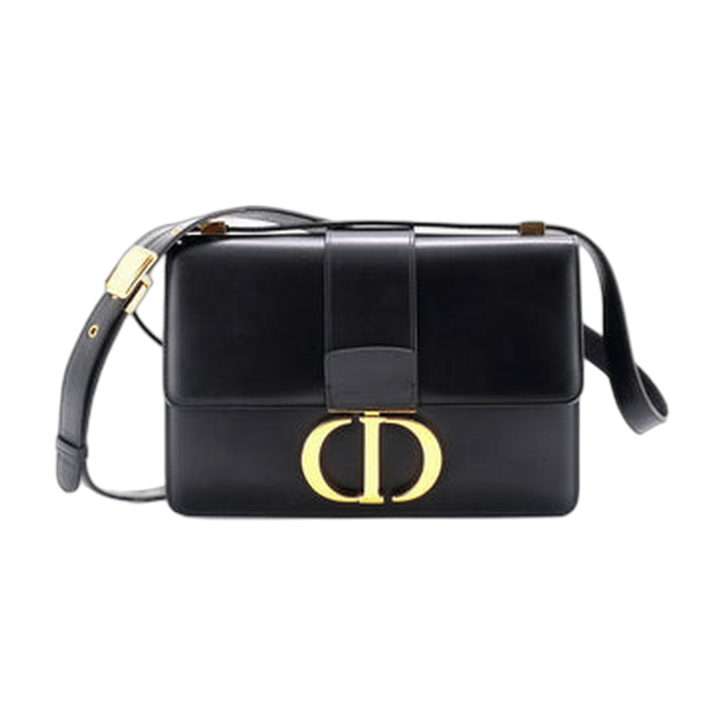 Dior 30 Montaigne Shoulder Bag in Black Leather