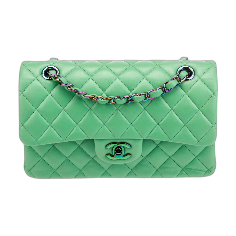 Chanel 2.55 Reissue Double Flap Shoulder Bag in Green Small