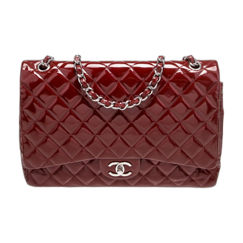Chanel 2.55 Reissue Double Flap Shoulder Bag in Red Maxi