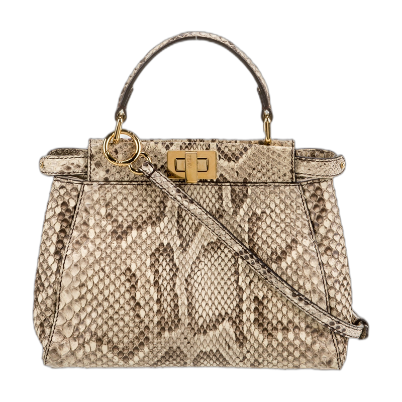 Fendi Peekaboo Top Handle Bag in Neutrals Mini