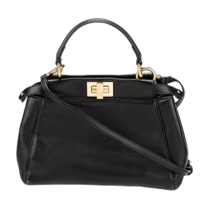 Fendi Peekaboo Top Handle Black Leather