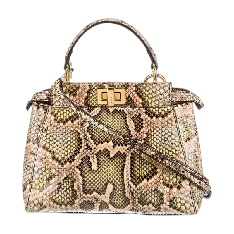 Fendi Peekaboo Top Handle Bag Neutrals Mini