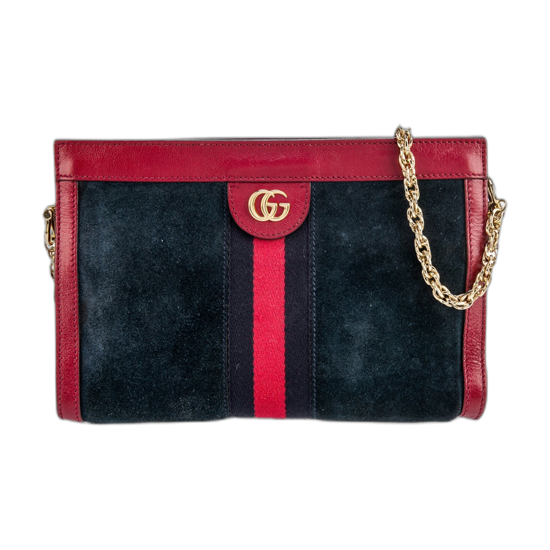 Gucci Ophidia Shoulder Bag in Blue Small Suede