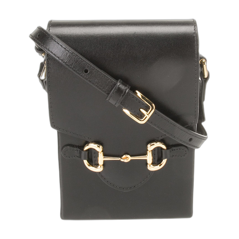 Vintage Gucci Horsebit 1955 Shoulder Bag in Black