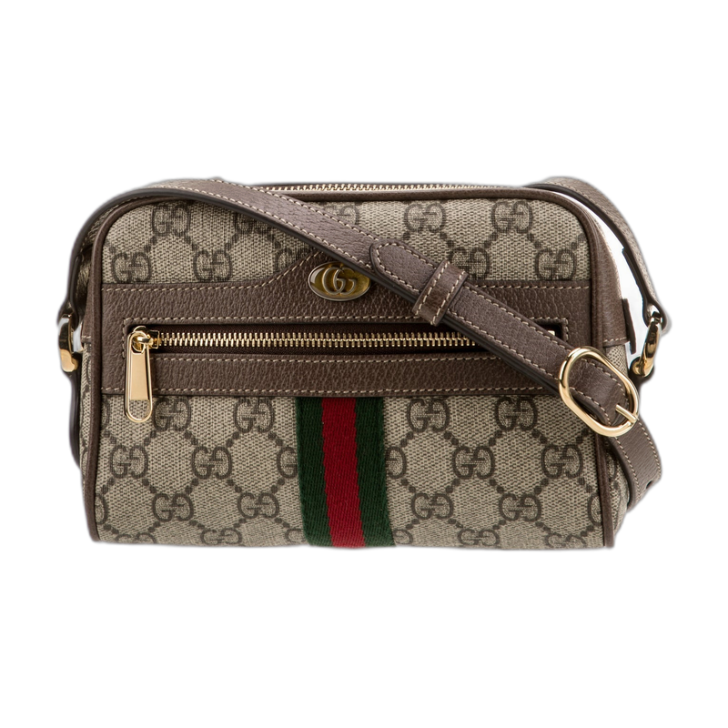 Gucci Ophidia Shoulder Bag in Neutrals Mini Canvas - Tertiary View