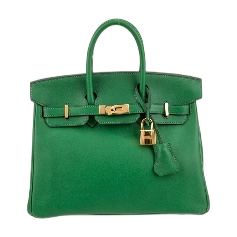 Green Hermes Birkin Top Handle Bag