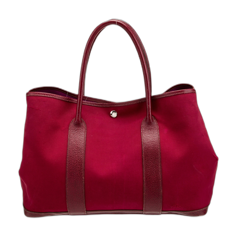 Hermes Garden Party Tote Red Canvas