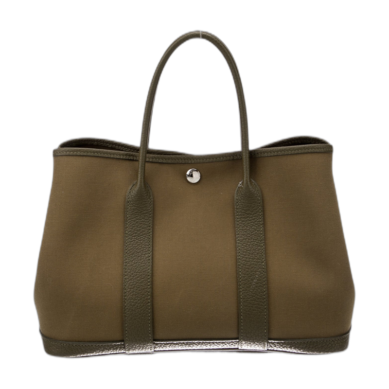 Hermes Garden Party Tote Green Leather