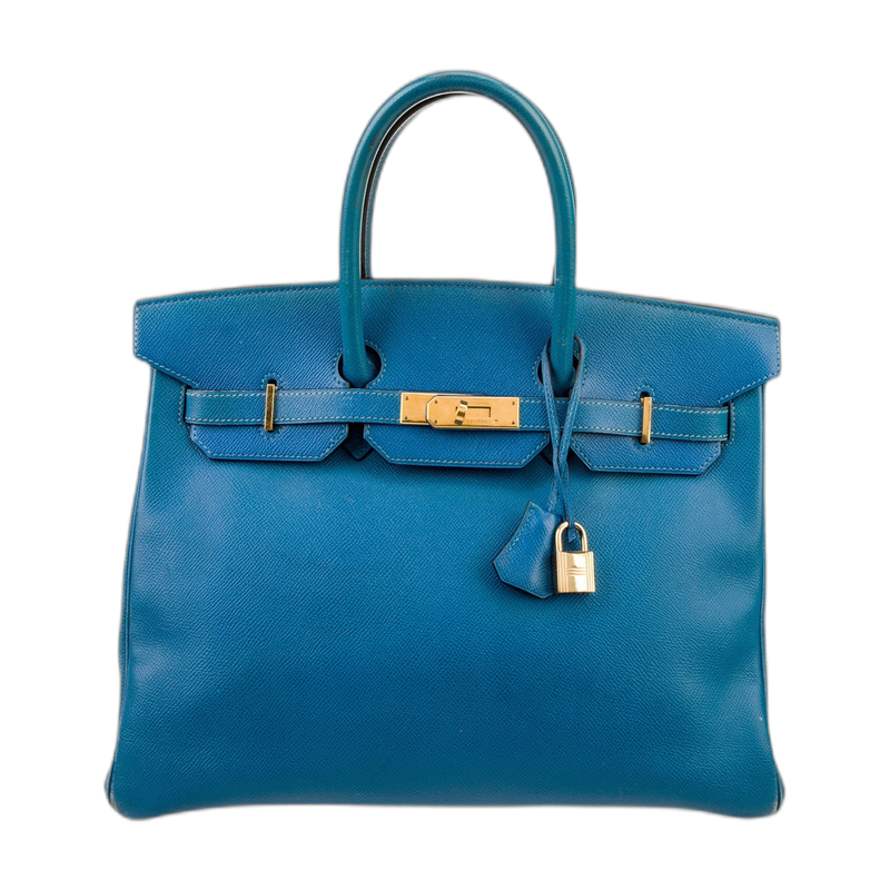 Hermes Birkin Top Handle Bag Blue 35