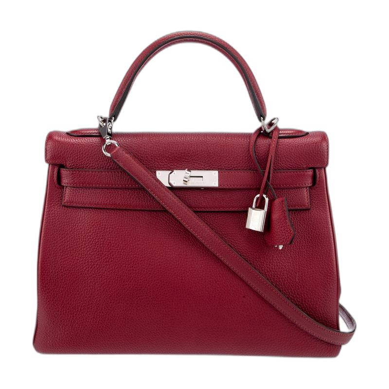 Hermes Kelly Retourne Top Handle Bag Red 32