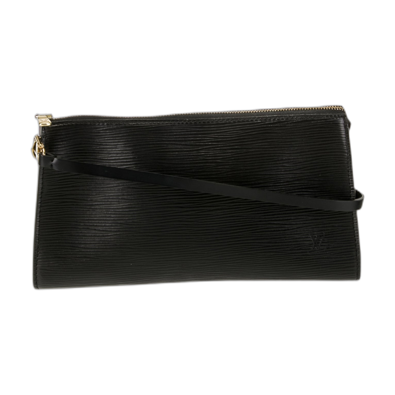 Louis Vuitton Pochette Accessories Top Handle in Black Leather