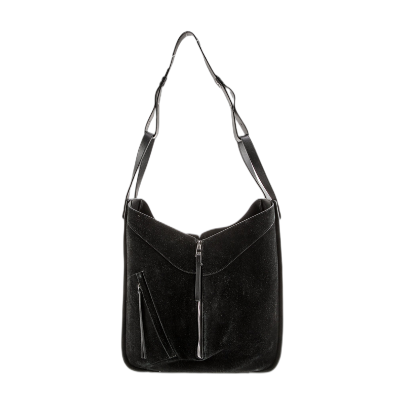 Loewe Hammock Shoulder Black Suede