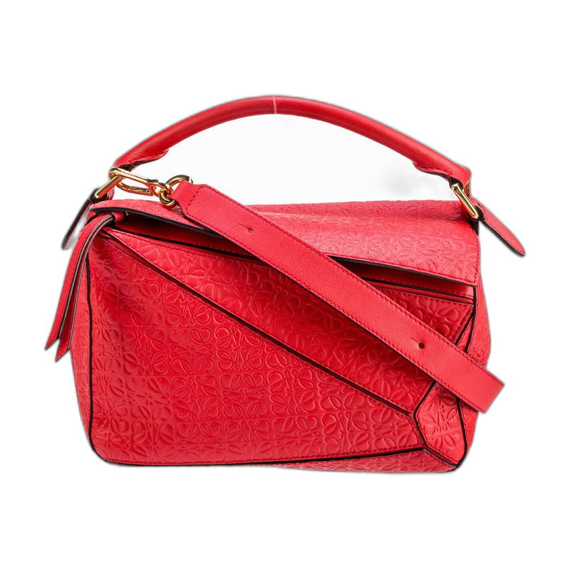 Red Loewe Puzzle Shoulder Bag Small