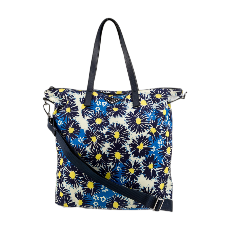 Prada Blue Leather Tote