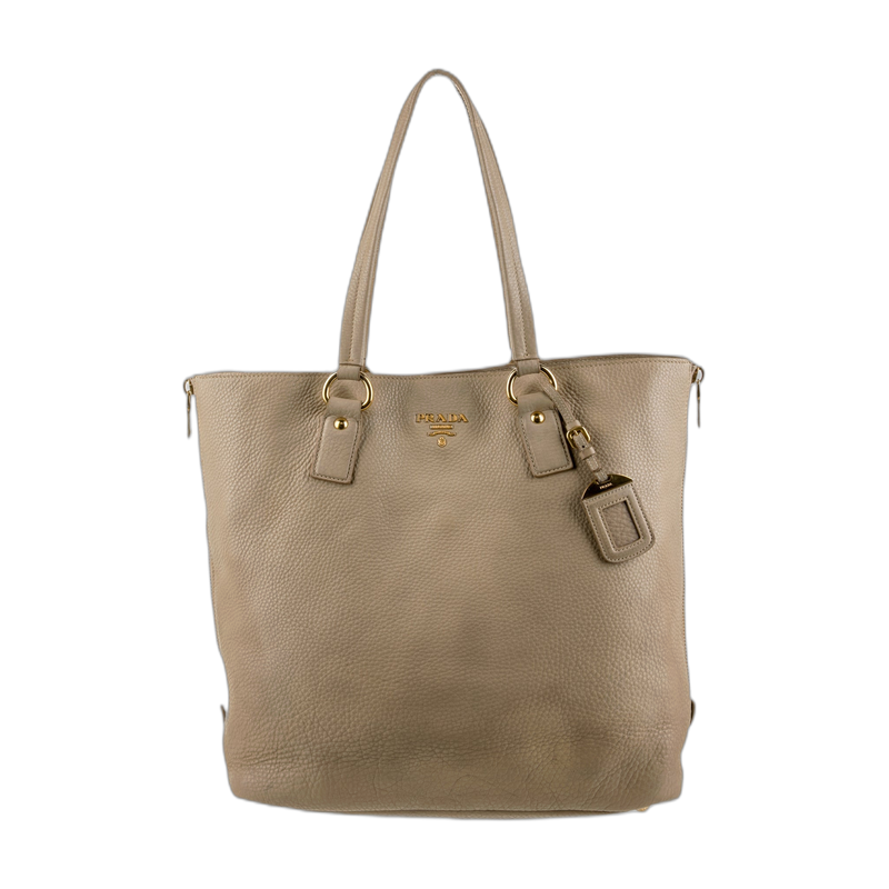 Prada Neutrals Leather Tote