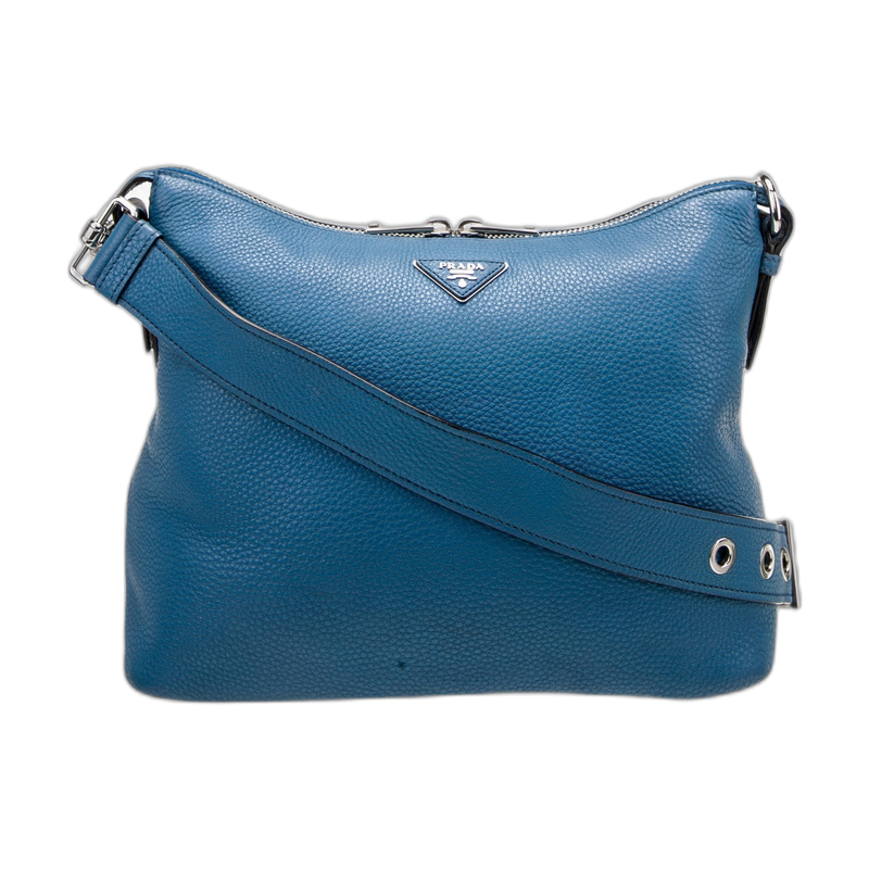 Prada Shoulder Bag Blue Leather