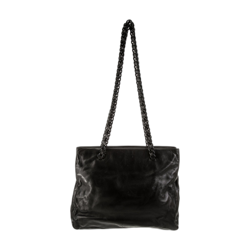 Prada Black Leather Triangle Shoulder Bag