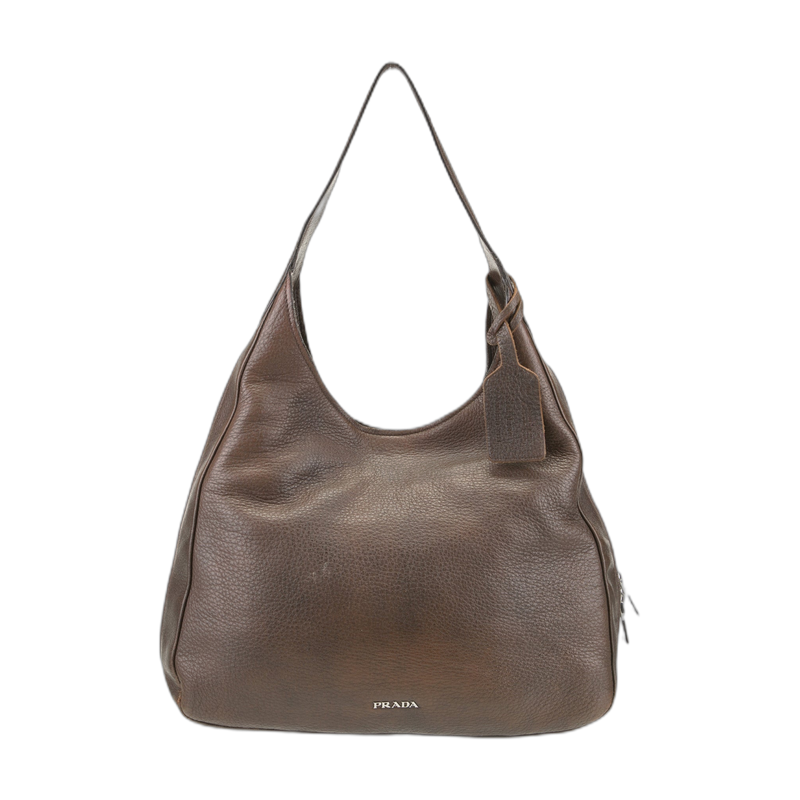 Prada Cleo Shoulder Bag in Brown Leather