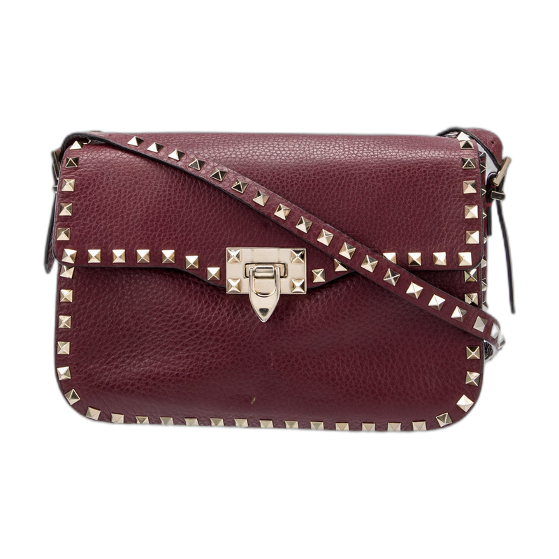 Valentino Rockstud Shoulder Red Handbag