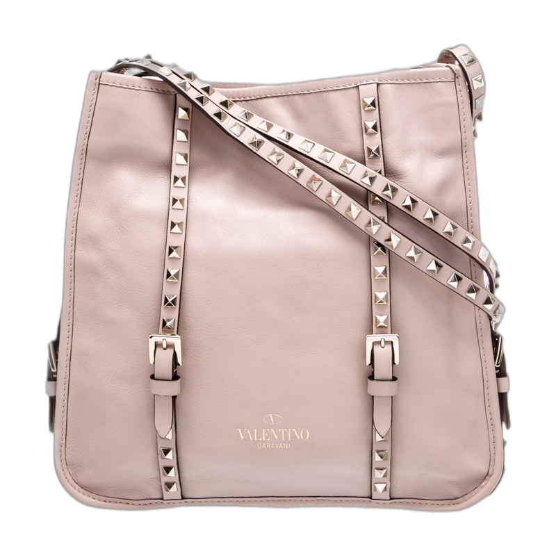 Valentino Rockstud Tote Bag Pink Leather